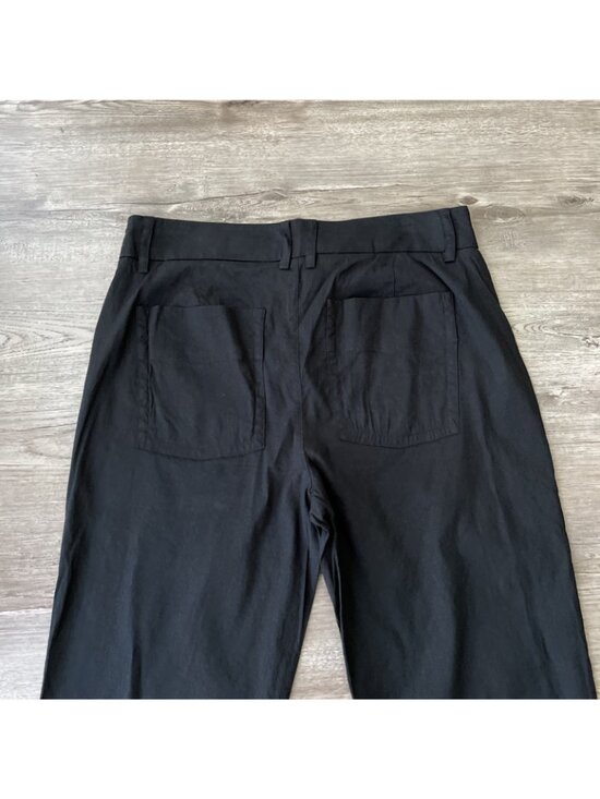 Vince Linen Blend Utility Pant Womens 8 Black High Waist Ankle Length - Picture 13 of 16